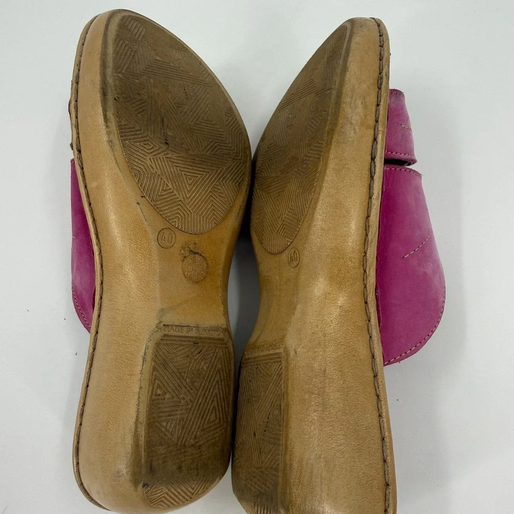 Tsonga Slide Sandals Womens US 9 Pink Wedge Crisscross Strap Open Toe Slip On